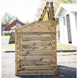 Double cache poubelle en bois massif certifié et traité autoclave