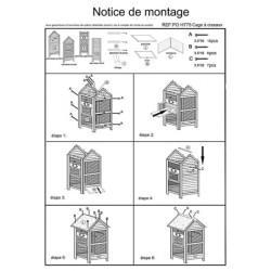 Cage à oiseaux rectangulaire 0,42m² en bois FSC pour 3 à 4 oiseaux