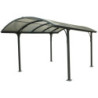 Carport en alu gris 1 voiture 14,62m² - Toit polycarbonate 6mm Habrita