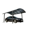 Carport en alu gris 1 voiture 14,62m² - Toit polycarbonate 6mm Habrita