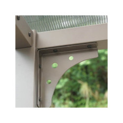 Carport en alu gris 1 voiture 14,62m² - Toit polycarbonate 6mm Habrita