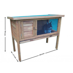 Clapier sur pied en bois FSC pour 2 à 3 animaux Habrita