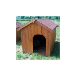 Niche pour chien 1,17m² en bois avec toit bitumé et plancher Habrita