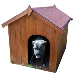Niche pour chien 1,17m² en bois avec toit bitumé et plancher Habrita