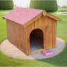 Niche pour chien en bois avec toit bitumé et plancher Habrita