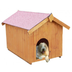 Niche pour chien0,77m²  en bois avec toit bitumé et plancher Habrita