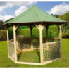 Pavillon octogonal en bois massif diamètre de 3,46m