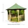 Pavillon octogonal en bois massif diamètre de 3,46m