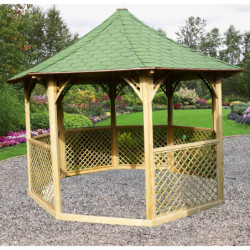Pavillon octogonal en bois massif diamètre de 3,46m