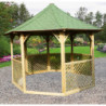 Pavillon octogonal en bois massif diamètre de 3,46m