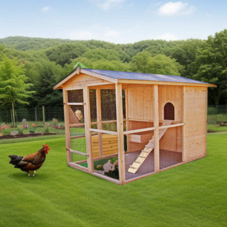 Poulailler en bois 16mm FSC pour 6 à 10 poules