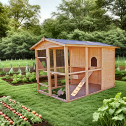 Poulailler en bois 16mm FSC pour 6 à 10 poules
