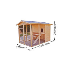 Poulailler en bois 16mm FSC pour 6 à 10 poules