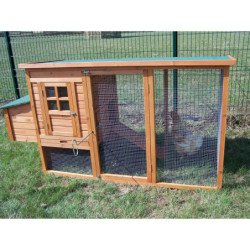 Poulailler en bois FSC pour 3 à 4 poules, teinte naturelle Habrita