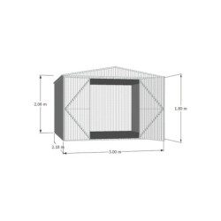 Abri de jardin en métal + Zincalume 6,54m² silver grey - Absco