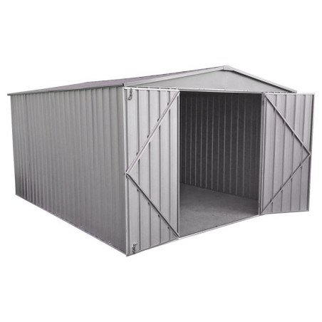 Abri de jardin en métal gris Fraser 10,9m² silver grey - Absco