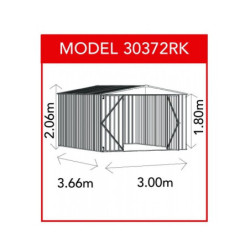 Abri de jardin en métal gris Fraser 10,9m² silver grey - Absco