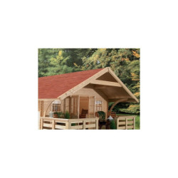 Avancée de toit 180cm en pin naturel pour abri de jardin Pirion Karibu