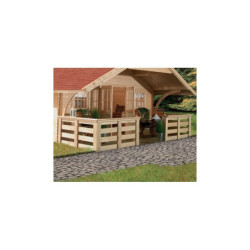 Terrasse 180cm en pin naturel pour abri de jardin Karibu