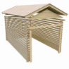 Garage en bois certifié 13,28m² avec madriers 28mm - Karibu