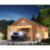 Garage en bois certifié 20,78m² ép. 40mm + Embase incluse Karibu