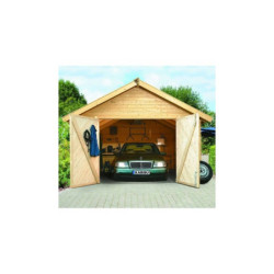 Garage en bois certifié 20,78m² ép. 40mm + Embase incluse Karibu