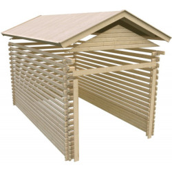 Garage en bois certifié 20,78m² ép. 40mm + Embase incluse Karibu