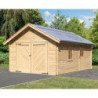 Garage en bois certifié 20,78m² ép. 40mm + Embase incluse Karibu