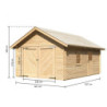Garage en bois certifié 20,78m² ép. 40mm + Embase incluse Karibu