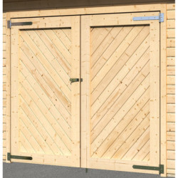 Garage en bois certifié 20,78m² ép. 40mm + Embase incluse Karibu