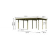 Carport double en pin autoclave avec toit PVC 27,58m² Karibu