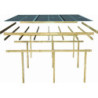 Carport double en pin autoclave avec toit PVC 27,58m² Karibu