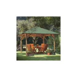 Kiosque de jardin en bois carré Cordoba - 3,57x3,57m - Karibu