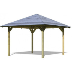 Kiosque de jardin en bois carré Cordoba - 3,57x3,57m - Karibu