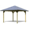 Kiosque de jardin en bois carré Cordoba - 3,57x3,57m - Karibu
