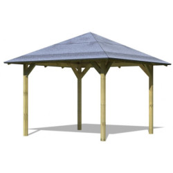 Kiosque de jardin en bois carré Sevilla - 3,40x3,40m - Karibu