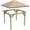 Kiosque de jardin carré en bois FSC Bergen 1 - 3,38x3,38m Karibu