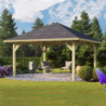 Kiosque de jardin en bois FSC Holm 1 - 4,31x4,31m - Karibu