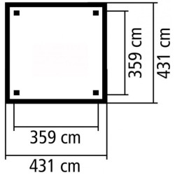 Kiosque de jardin en bois FSC Holm 1 - 4,31x4,31m - Karibu