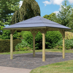 Kiosque de jardin en bois FSC Holm 1 - 4,31x4,31m - Karibu