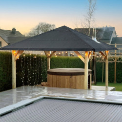 Kiosque de jardin en bois FSC Holm 1 - 4,31x4,31m - Karibu