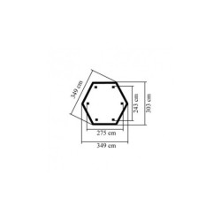 Kiosque en bois brut hexagonal Madrid - Diam. 3,49m - Karibu