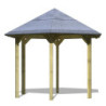 Kiosque en bois brut hexagonal Madrid - Diam. 3,49m - Karibu