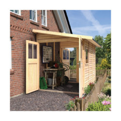 Abri de jardin adossé en bois certifié 6,42m² Juist 4 Karibu
