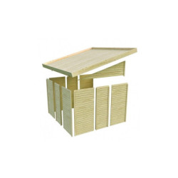 Abri de jardin adossé en bois brut 8m² Juist 5 + Embase Karibu
