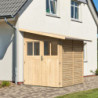 Remise adossée en bois massif Juist 2 de 3,28m² - Karibu