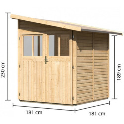 Remise adossée en bois massif Juist 2 de 3,28m² - Karibu