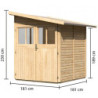 Remise adossée en bois massif Juist 2 de 3,28m² - Karibu