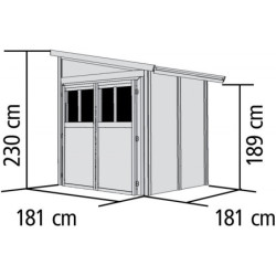 Remise adossée en bois massif Juist 2 de 3,28m² - Karibu