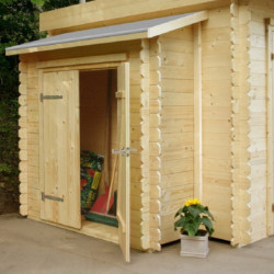 Armoire adossée grand modèle en bois pour abri de jardin Solid